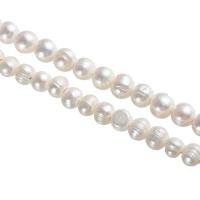 Perlas Patata Freshwater, Perlas cultivadas de agua dulce, natural, Blanco, 9-10mm, agujero:aproximado 2.5mm, Vendido para aproximado 14.5 Inch Sarta