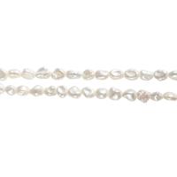 Barock kultivierten Süßwassersee Perlen, Natürliche kultivierte Süßwasserperlen, Klumpen, natürlich, weiß, 5-9mm, Bohrung:ca. 0.8mm, verkauft per ca. 15.1 ZollInch Strang