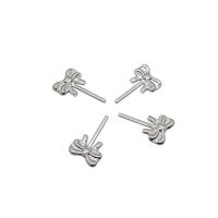 Stainless Steel Earring Post, Butterfly, polished, 8.70x14.60mm, 500PCs/Lot, Sold By Lot