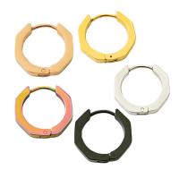 Stainless Steel Huggie Hoop Earring, plated, Unisex, more colors for choice, 17x16.10mm, 50PCs/Lot, Sold By Lot