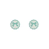 Tibetan Style Stud Earring, for woman, green, 2mm, 10Pairs/Lot, Sold By Lot