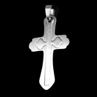 Нержавеющая сталь крест подвески, нержавеющая сталь, Kресты, оригинальный цвет, 46x28x1mm, продается PC
