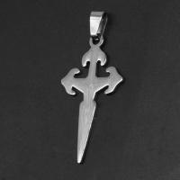 Stainless Steel Cross Pendants, original color, 45x24x1mm, Sold By PC