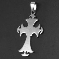 Stainless Steel Cross Pendants, original color, 44x28x1mm, Sold By PC
