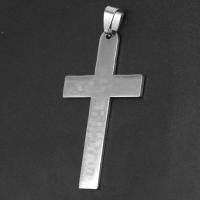 Нержавеющая сталь крест подвески, нержавеющая сталь, Kресты, оригинальный цвет, 52x30x1mm, продается PC