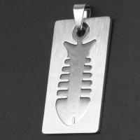 Stainless Steel Pendants Rectangle original color Sold By PC