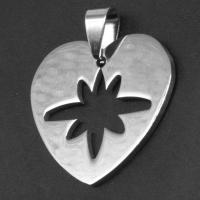 Stainless Steel Heart Pendants, original color, 27x29x1mm, Sold By PC