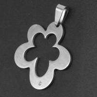 Stainless Steel Flower Pendant, original color, 32x32x1mm, Sold By PC
