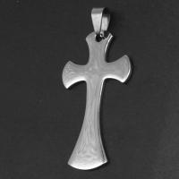 Stainless Steel Cross Pendants, original color, 46x26x1mm, Sold By PC