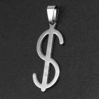 Stainless Steel Pendants Dollar Sign original color Sold By PC