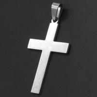 Stainless Steel Cross Pendants, original color, 42x26x1mm, Sold By PC