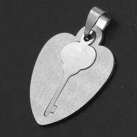 Stainless Steel Heart Pendants, original color, 32x26x1mm, Sold By PC