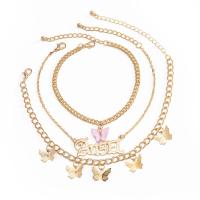 Zinkové slitiny šperku, Akryl, s Železo, á, vícevrstvá & pro ženy, zlatý, Délka 9.7 inch, Prodáno By PC