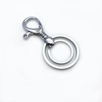 Tibetan Style Key Clasp, Unisex, silver color, 70x19mm, Sold By PC