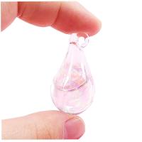 Glass Vial Pendant Teardrop Unisex clear Sold By PC