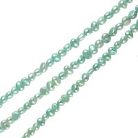 Barok ferskvandskulturperle Beads, Ferskvandsperle, lysegrøn, 6-7mm, Hole:Ca. 0.8mm, Solgt Per 14 inch Strand