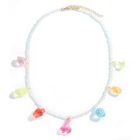 Resin Necklace with Acrylic fashion jewelry & ball chain & for woman multi-colored Sold By Strand