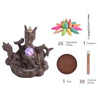 Backflow Incense Burner, Purple Clay, plated, for home and office & durable, 190x170x120mm, Sold By PC