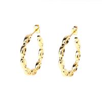 Messing Hoop Earring, guldfarve belagt, mode smykker & for kvinde, nikkel, bly & cadmium fri, 3x35mm, Solgt af par