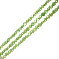 Perles nacres baroques de culture d'eau douce , perle d'eau douce cultivée, vert, grade A, 8-9mm, Trou:Environ 0.8mm, Vendu par 15 pouce brin