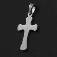 Stainless Steel Cross Pendants, original color, 23x13x1mm, Sold By PC