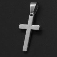 Нержавеющая сталь крест подвески, нержавеющая сталь, Kресты, оригинальный цвет, 20x12x1mm, продается PC
