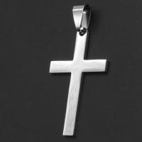 Нержавеющая сталь крест подвески, нержавеющая сталь, Kресты, оригинальный цвет, 37x22x1mm, продается PC
