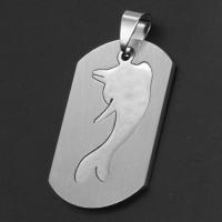 Stainless Steel Pendants, original color, 37x23x1mm, Sold By PC
