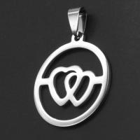 Stainless Steel Pendants, Round, original color, 31x28x1mm, Sold By PC