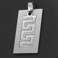 Stainless Steel Pendants, Rectangle, original color, 38x23x1mm, Sold By PC