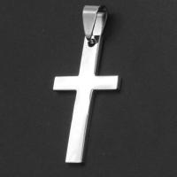 Stainless Steel Cross Pendants, original color, 32x22x1mm, Sold By PC