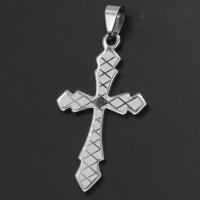 Stainless Steel Cross Pendants, original color, 42x28x1mm, Sold By PC