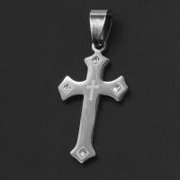 Nehrđajućeg čelika križa Privjesci, Nehrđajući čelik, izvorna boja, 32x18x1mm, Prodano By PC