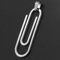Stainless Steel Pendants Paper Clip original color Sold By PC