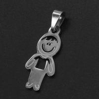 Stainless Steel Pendants, Boy, original color, 25x12x1mm, Sold By PC
