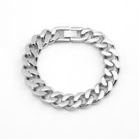 Titanium Steel Bracelet, polished, for man, silver color, Sold By PC