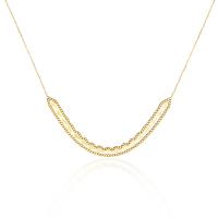 Titanium Steel Necklace, polished, for woman, golden, Length:45 cm, Sold By PC