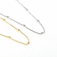 Titanium Steel Necklace, polished, ball chain & for woman, more colors for choice, Length:45 cm, Sold By PC