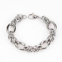 Titanium Steel Bracelet & Bangle plated Unisex silver color Length 15 cm Sold By PC