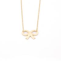 Stainless Steel Jewelry Necklace with Titanium Steel Bowknot for woman golden 18.50mm Length 42.5 cm Sold By PC