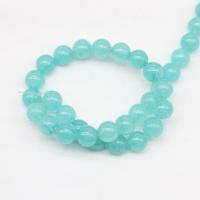 Chalcedony Beads Round polished Natural & DIY sea blue Sold Per 14.96 Inch Strand