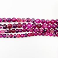 Natural Dragon Veins Agate Beads, Round, polished, DIY & different size for choice, pink, Sold Per 14.96 Inch Strand
