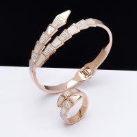 титан Открыть палец кольцо, плакированный цветом розового золота, Мужская & разный размер для выбора, белый, 1.40x5mm, продается PC