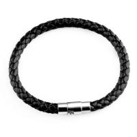 PU Leather Cord Bracelets silver color plated braided bracelet & Unisex Length Approx 0.79 Inch Sold By PC