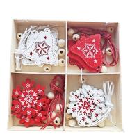 Middle Density Fibreboard Christmas Hanging Ornaments hand drawing DIY mixed colors Sold By Lot