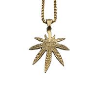 Stainless Steel Pendants Maple Leaf plated 47mm Sold By PC