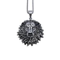 Stainless Steel Animal Pendants Lion plated blacken Sold By PC