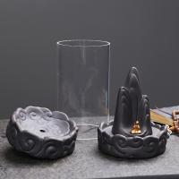 Backflow Incense Burner, Purple Clay, plated, for home and office & durable, 102x101x177mm, Sold By PC