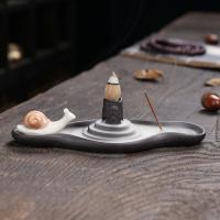 Backflow Incense Burner, Porcelain, plated, for home and office & durable, 22x11.5x7.2cm, Sold By PC