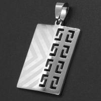 Stainless Steel Pendants, Rectangle, mixed colors, 35x24x1mm, Sold By PC